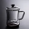 Teaware sets Creative Three Tea Cups met warmtebestendig glas en houten bodem thuiskantoor Cover Filter Cup Water