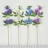 Flores decorativas Clematis Flower Branch com STEM Home Faux Silk Floral Decor de festas de casamento Decoração de jardim