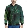 Herenjacks Tropische bananenbladeren Patroon Print Bomber Jacket 3d Sweatshirt met lange mouwen Oversize Street Zipper Coat