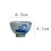 Cups Saucers Jingdezhen Ceramic Hand Painted Ice Cracked Glaze Master Cup Office Handmade Drinkware Blue And White Porcelain Tea