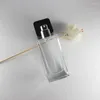 Speicherflaschen Parfümflaschen quadratische Glas mit transparentem Bajonett tragbarer Sprühprobe riechen leer