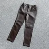 Frauenhose Echtes Leder elastischer Schaffell Leggings Klassische Jeans Langer Frühling und Herbsthaining