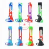 Latest Colorful Silicone Glass Pipes With Caps Dry Herb Tobacco Horn Cone Filter Bowl Portable Removable Handpipes Catcher Taster Bat One Hitter Cigarette Holder