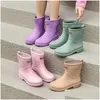 Rain Boots نساء منخفضة المطبخ أحذية المطبخ غير المنقولة ماء امرأة حديقة مطاط