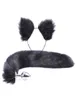 2PCSセットYフェイクファーテールメタルバットプラグプラグかわいい猫の耳ヘッドバンドロールプレイパーティーコスチュームプロップアダルトセックスおもちゃ