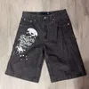 Vintage Loose Knee Pants Beach Summer Fashion Casual Y2k Hip Hop Denim Shorts 2023 Harajuku Punk Rock Gym Male Shorts 240402