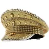 Bérets Stage Captain Hat Crystal pour masculin de comédien de danse féminine H9ed