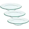 Candle Holders 3 Pcs Glass Oil Burner Dish Aroma Warmer Tray Scented Wax Melt Trays Pan Heaters Replacement Bowl Plate