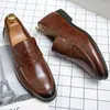 Fashion Leather Men Shoes Dress Penny Slip On Loafers Genuine Business Soft Wedding Casual For Man 240407