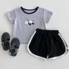 Kledingsets Baby Zomerkleding Pak Girls Boys Cotton T-Shirt Shorts Cartoon Dieren Afdrukken Kort Mouw Tops Child Casual Outfits