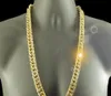 18 K желтый GF Gold Chain Solid Heavy 10 мм XL Miami Кубинский ожерелье Curn Link1092147