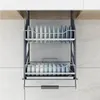 Kitchen Storage Hanging Cabinet Lifting And Pulling Basket Bowl Dish Stainless Steel Pull-down Wall Vertical Up Down Elevator