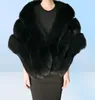 2018 New Black White Fur Bride Bride Cape Coat Women Cloak Furx Furx Big Poncho Casacos Femininos6252387