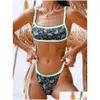 Swimswear féminin Peachtan Vintage Print Bandeau MAINTRAIN