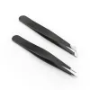 2024 Stainless Steel Eyebrow Clip Black Pointed Eyebrow Tweezers Plucking Beauty Too pince a epiler for stainless steel eyebrow clip