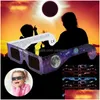 Óculos 3D Eclipse solar Seguro Eclipse Visualização Raios de danos para os óculos de sol Diretor de moldura Diretora de entrega eletrônica em casa o dhdyl