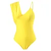 Costumi da bagno femminile sexy costume da bagno monopezzo con gonna rotana da donna corpi di bagno giallo piscina da bagno a spiaggia 2024 femminile nuoto