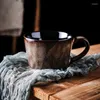 Tazze di tazza di caffè con smalto vintage affrettato semplice ceramico nordico rosso giapponese creativo personalizzato latte per latte per latte per latte da regalo