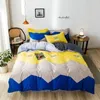 Ensembles de literie Plaid Quilt King Size Couleur solide Couleur complète Couvre de couette de taie d'oreiller complète