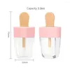 Storage Bottles 12pcs 3.9ML Empty Lip Gloss Containers Pink Ice Cream Shaped Tube Refillable For DIY Cosmetics