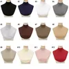 Bufandas Mujeres musulmanas Modal de tortuga de algodón Extensiones falsas de cuello de color sólido Medio blusa blusa de invierno