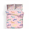 Bettwäsche -Sets Welpenhund Dachshund Se Tduvet Cover Kissenbezug 3 -teiliges Trösterbettwäsche mit Druck