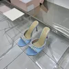 Slippers Round Toe Sexy Super High Heels String Bead Decor Silk Women Shoes Slip-On Elegant Size 35-40 2024 Spring Summer