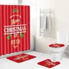 バスマットZeegleクリスマスカーテンシャワーアンチスリップバスルームカーペットトイレラグ吸収フットマット洗えるセット