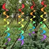 Dekorativa figurer 4x Spiral Wind Spinner för Yard Garden Camping Colorful Hanging Decoration Outdoor Camping (Rainbow)