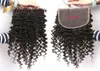 11A Deep CURLY 5X5 inch Lace Closure Brazilian Peruvian Indian Malaysian Wave Human Hair Can be dyed3640714