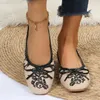 Buty swobodne kobiety przyczynowe mieszkania 2024 Modna druk łuk niski obcasy panie Ballrt bohemian zapatos