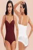 Underwire White Bodysuit Women Shapers растягивает сплошное цвето