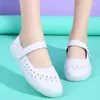 Casual Shoes Genuine Leather Soft Soled Hollow Women And Comfortable Small White For Women's Flat Work