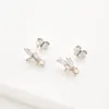 Boucles d'oreilles Kikichicc 925 Sterling Silver Gold Leafs Champagne Zircon CZ Mentille Piercing 2024 Femmes Femmes Bijoux de mariage Clips de bijoux Pendientes