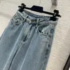 Designer jeans 2024 Nuovo pannello di moda primavera estate marcata dritto pantaloni dello stesso stile abbigliamento da donna di lusso 0413-7