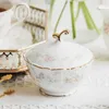 Cups Saucers Bone China Coffee Cup Flower Luxury Ceramic Creative Tea Set Högkvalitativt bröllopsredskap Tazas Cafe Kitchen Dining Bar E5