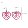 Boucles d'oreilles cerceaux x7ya acrylique à double cœur y2k sweet girl pendant crochet boucles d'oreille