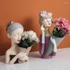 Вазы скандинавский стиль домашний декор творческий сладкий девочка модель смола скульптурные ремесла ваза гостиная цветочные аранжировщики подарки на день рождения подарки