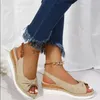 Women Sandals Wedges Fashion Fashion Fashion Peep Toe Comfort Cuci leggeri con tacchi alti resistenti alle donne sandali di matrimonio 240401