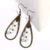 Boucles d'oreilles en peluche fashion bohème bijoux vintage accessoire metal drop 6 mm bijoux de pierre naturelle cadeaux de fête de mariage femmes