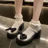 Chaussures habillées arc hautes talons femmes mary janes sandales épaisses d'été 2024 lolita boucle marchant peu profonde zapatillas pompes mujer
