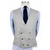 Trajes para hombres Blazers para hombres hecha a medida azul de doble pecho a medida con la solapa de chal delgada fit beige groom wedding beach chalecoat sl dhutg