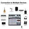 Mixer 2021 Nouvelle carte son sans fil à 6 canaux audio mixeur de mixage portable Portable Console USB avec 16 DSP Echo 48V Phantom Power