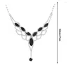 Collier Boucles d'oreilles Set Femmes Bijoux en V Rhombus Rhombus Hollow Ear Cou Luxur