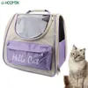 Porteurs de chats porteurs pour animaux de compagnie sac à dos extérieur sac de voyage respirant pour les chats petits chiens doux portables transparents transparents