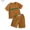 Kledingsets in stockontwerpers kleding peuter babyjongens en meisjes kleding sets zomer baby baby korte mouw t-shirt shorts c240413