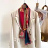 Halsdukar 2024 mode koreansk stil liten silkes halsduk kvinnor slips väska pannband tryck designer hårband halsarkible band