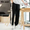 Zomer 100% katoenen broek met brede pootbroek Harajuku Mens Jogger Harem Fashion Baggy Casual Trousers Gym Running Heatpants 240412