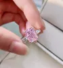 Anelli di fidanzamento rosa Diamond Simple squisito argento 925 Anello nuziale per donne9809732