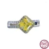 Anelli di cluster s925 anello d'argento con zircone 50 centesimi intarsiati di alta qualità semplici ed eleganti gioielli versatili alla moda per donne
